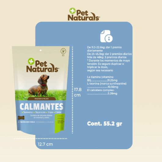 Calmantes para Perros Pequeños - Reverso