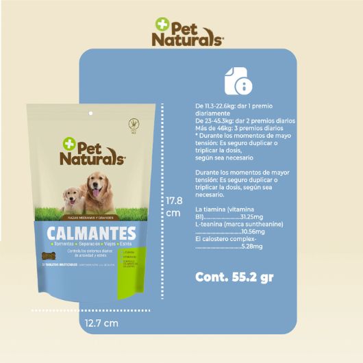 Calmantes para Perros Medianos y Grandes - Reverso